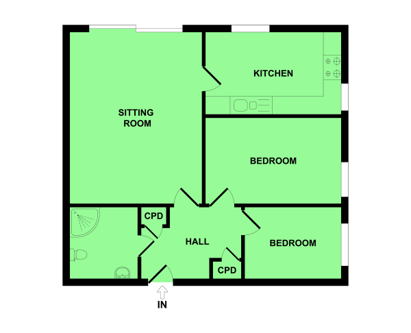 Floor Plan Image for 2 Bedroom Ground Flat for Sale in Links Road, Gorleston