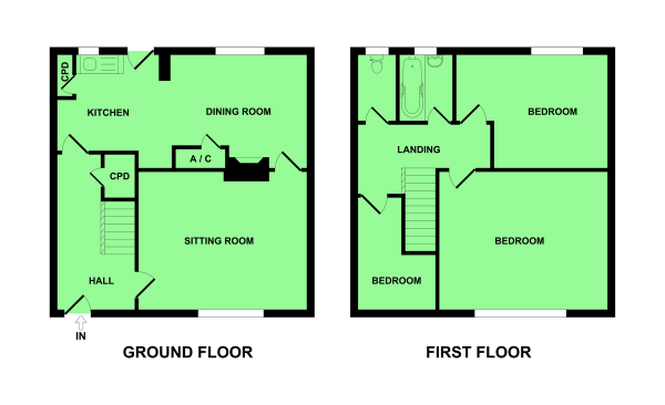 Floor Plan Image for 3 Bedroom Terraced House for Sale in St. Annes Crescent, Gorleston