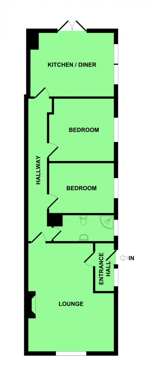 Floor Plan Image for 2 Bedroom Semi-Detached Bungalow for Sale in Hawthorn Crescent, Bradwell