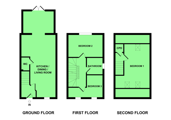 Floor Plan Image for 3 Bedroom Semi-Detached House for Sale in Howes Road, Bradwell