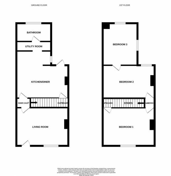 Floor Plan Image for 3 Bedroom Terraced House for Sale in Mission Road, Cobholm, Great Yarmouth