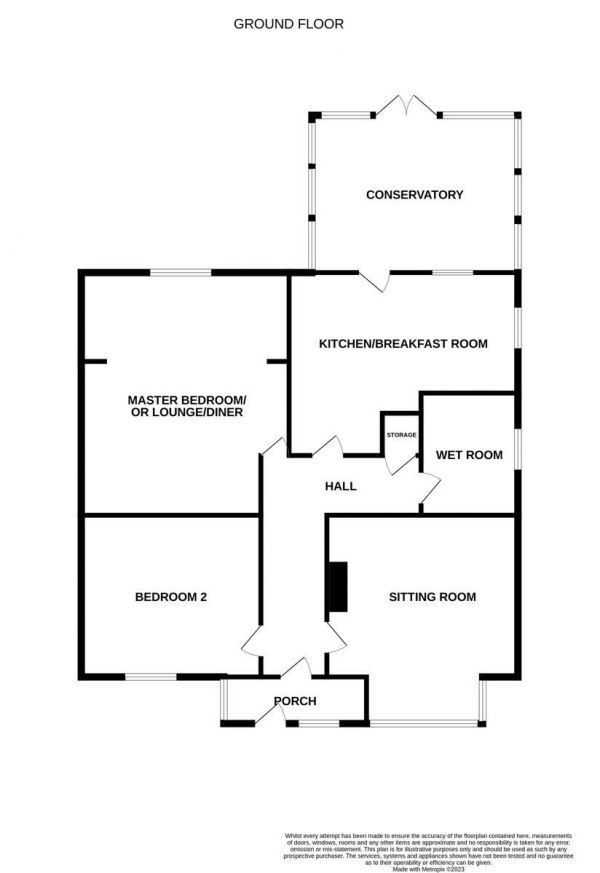 Floor Plan Image for 2 Bedroom Semi-Detached Bungalow for Sale in Elm Avenue, Bradwell