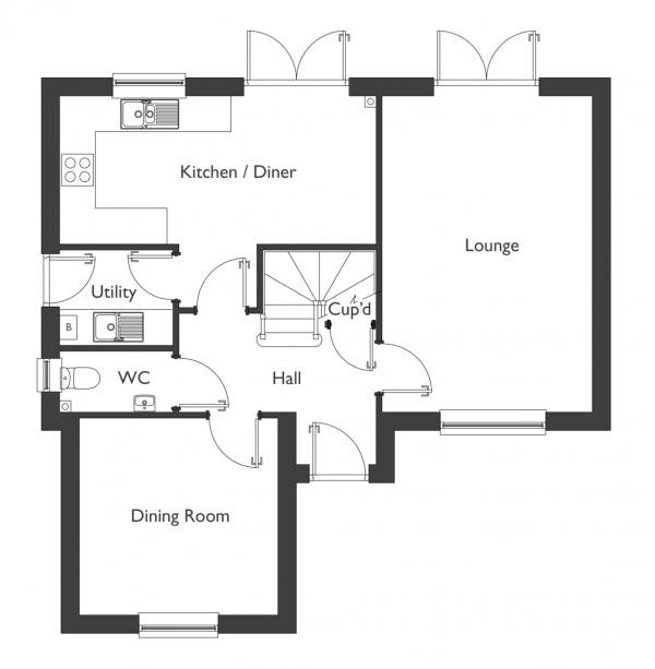 Floor Plan Image for 4 Bedroom Detached House for Sale in Lakeside, Blundeston