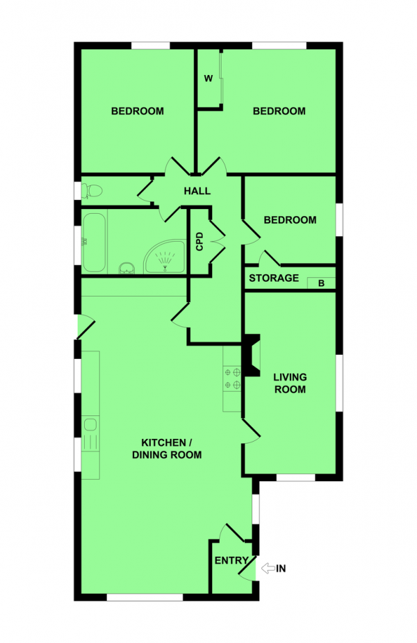 Floor Plan Image for 3 Bedroom Detached Bungalow for Sale in St. Annes Way, Belton