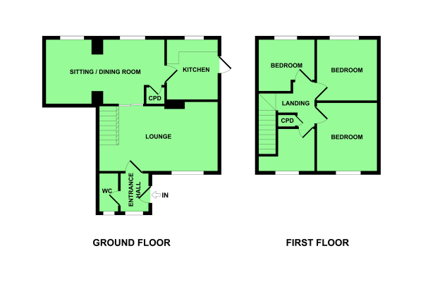 Floor Plan Image for 3 Bedroom Detached House for Sale in Wagtail Close, Bradwell, Great Yarmouth