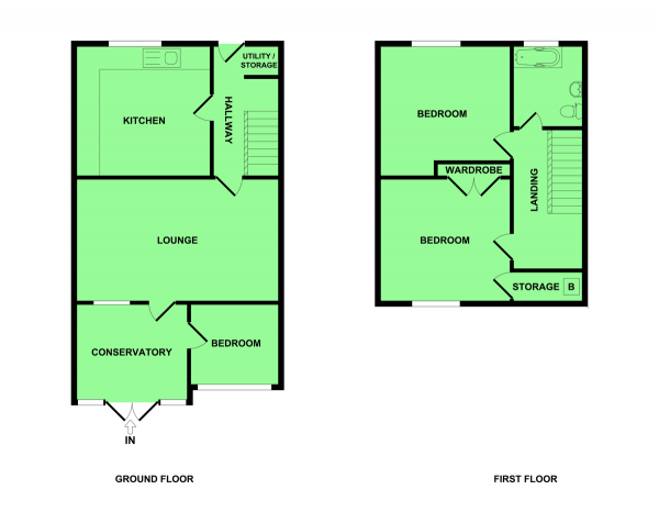 Floor Plan Image for 2 Bedroom Terraced House for Sale in Cambridge Way, Gorleston