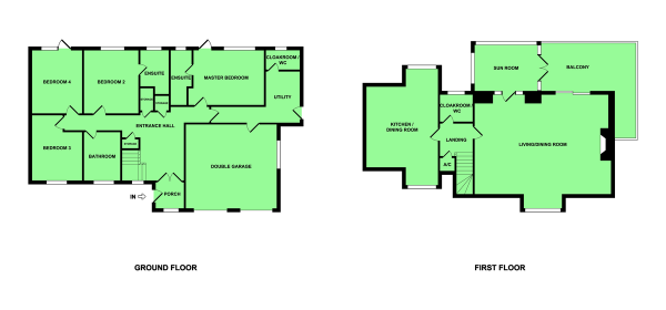 Floor Plan for 4 Bedroom Detached House for Sale in Sea View Rise, Hopton, NR31, 9SE - Guide Price &pound700,000