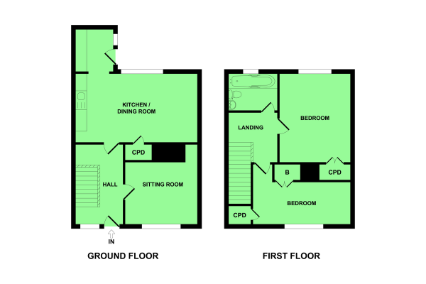 Floor Plan Image for 2 Bedroom Terraced House for Sale in Kings Road, Gorleston, Great Yarmouth