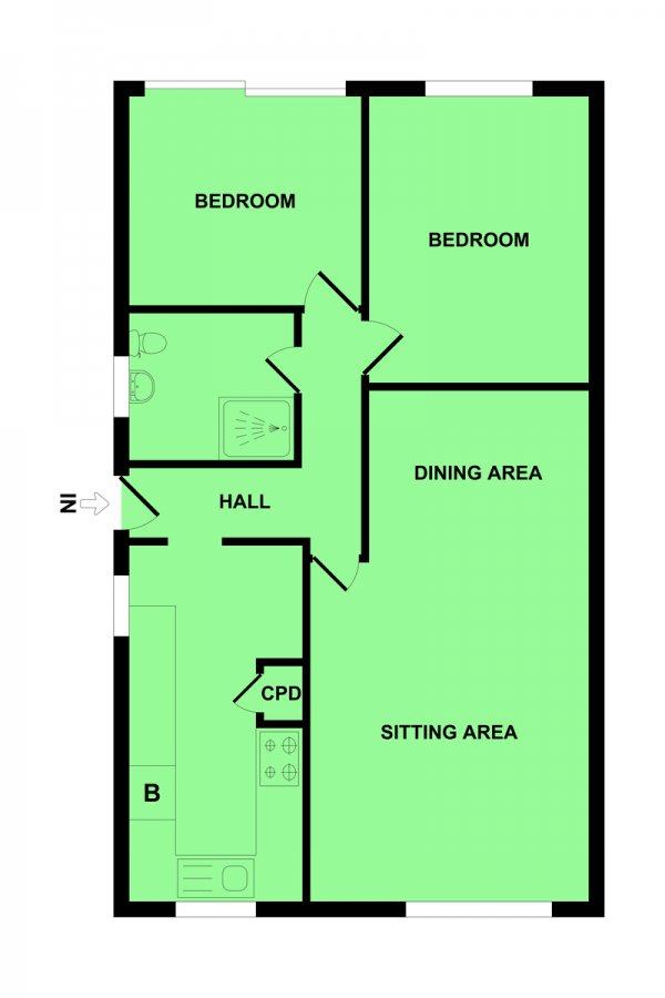 Floor Plan Image for 2 Bedroom Detached Bungalow for Sale in Orwell Crescent, Belton, Great Yarmouth