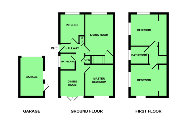 Floor Plan Image for 3 Bedroom Detached House for Sale in Holly Avenue, Bradwell