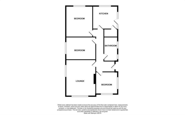 Floor Plan Image for 3 Bedroom Detached Bungalow for Sale in Gresham Close, Gorleston