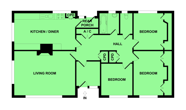 Floor Plan Image for 3 Bedroom Detached Bungalow for Sale in Mill Road, Burgh Castle