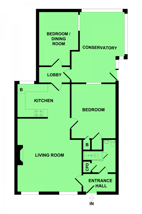 Floor Plan Image for 2 Bedroom Semi-Detached Bungalow for Sale in Primrose Way, Bradwell