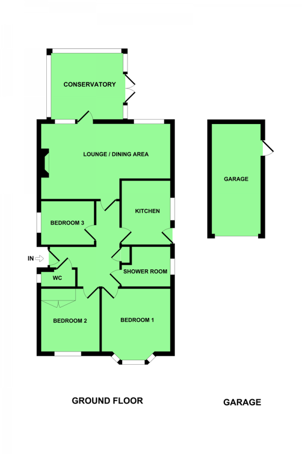 Floor Plan Image for 3 Bedroom Detached Bungalow for Sale in Seafields Drive, Hopton