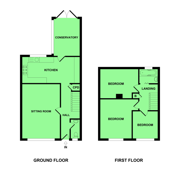 Floor Plan Image for 3 Bedroom Terraced House for Sale in St. Johns Avenue, Gorleston, Great Yarmouth