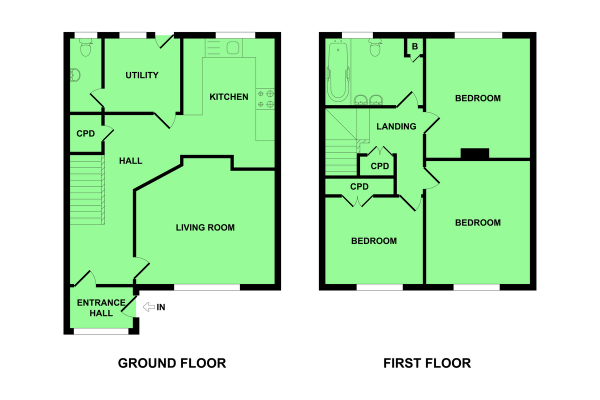 Floor Plan Image for 3 Bedroom Terraced House for Sale in Olive Road, Cobholm