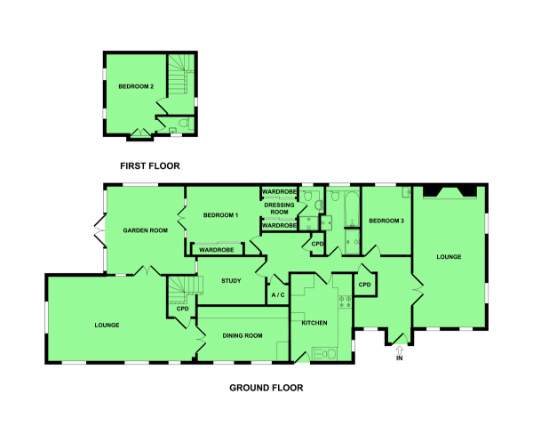 Floor Plan Image for 4 Bedroom Detached Bungalow for Sale in Station Road North, Belton