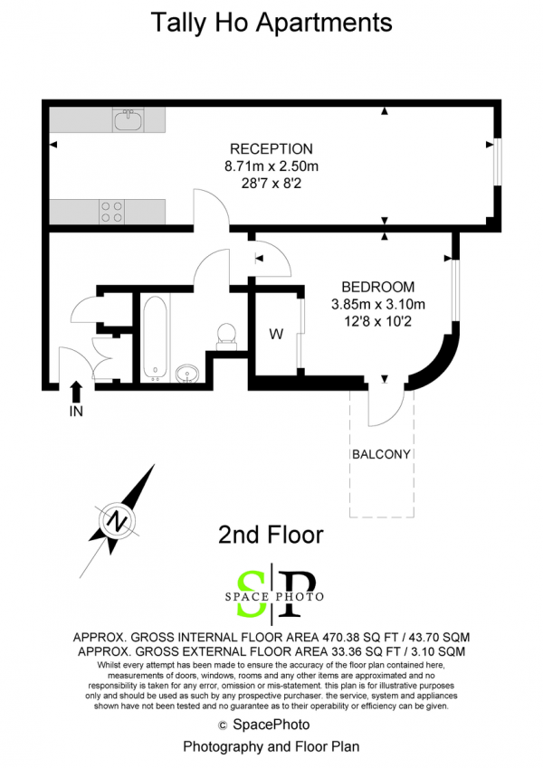 Floor Plan Image for 1 Bedroom Apartment for Sale in Highgate Road, London