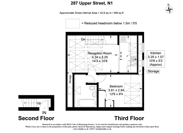 Floor Plan Image for 1 Bedroom Flat to Rent in Upper Street,  London, Greater London