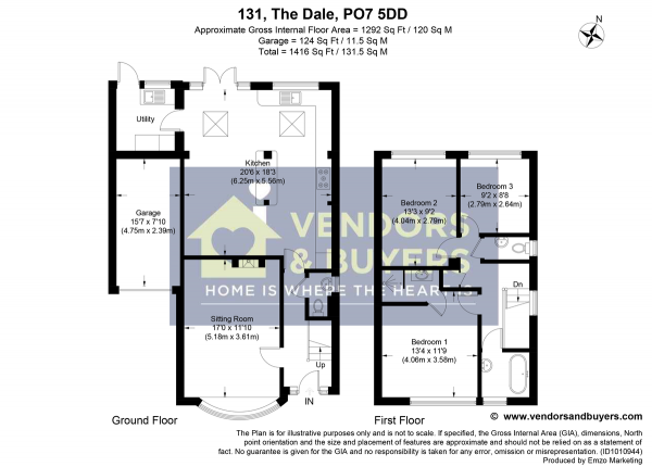 Floor Plan Image for 3 Bedroom Detached House for Sale in The Dale, Widley, Waterlooville