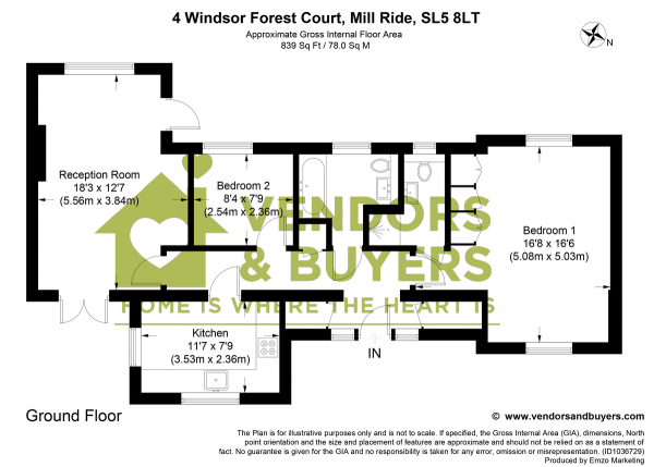 Floor Plan Image for 2 Bedroom Apartment for Sale in Windsor Forest Court, Ascot