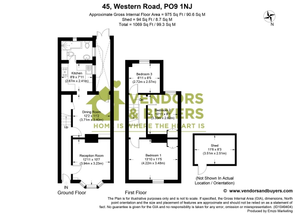 Floor Plan Image for 3 Bedroom Terraced House for Sale in Western Road, Havant