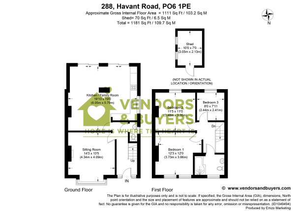 Floor Plan Image for 3 Bedroom Semi-Detached House for Sale in Havant Road, Drayton