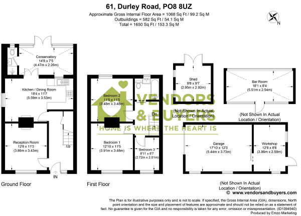 Floor Plan Image for 3 Bedroom Semi-Detached House for Sale in Durley Avenue, Cowplain