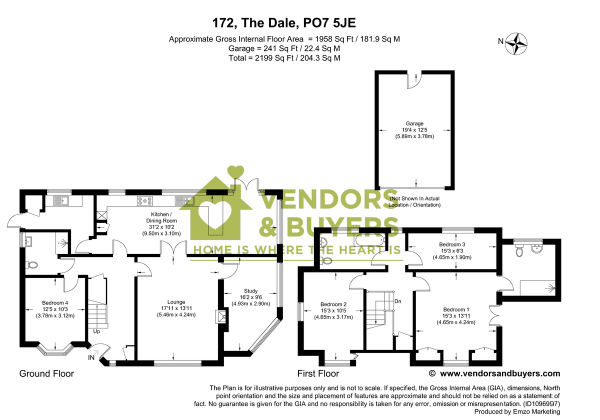 Floor Plan Image for 4 Bedroom Detached House for Sale in Dale Lodge, The Dale, Widley