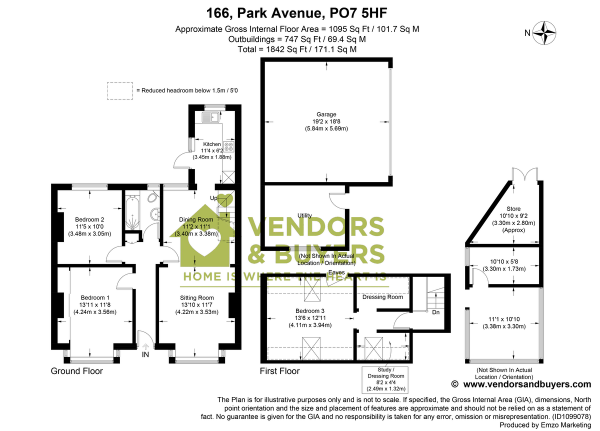 Floor Plan Image for 3 Bedroom Semi-Detached Bungalow for Sale in Park Avenue, Widley