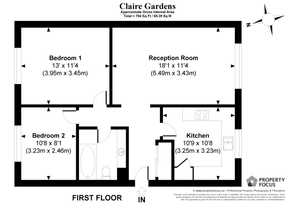 Floor Plan Image for 2 Bedroom Apartment for Sale in Claire Gardens, Clanfield