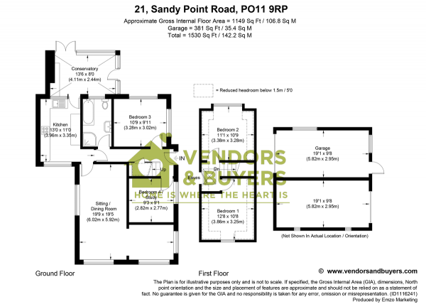 Floor Plan Image for 4 Bedroom Detached Bungalow for Sale in Sandy Point Road, Hayling Island