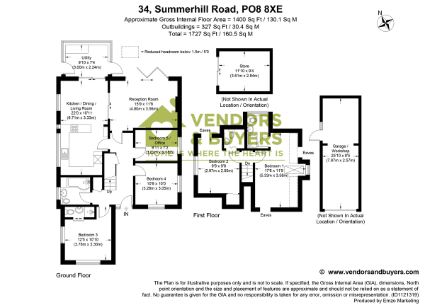 Floor Plan Image for 5 Bedroom Detached Bungalow for Sale in Summerhill Road, Cowplain, Waterlooville