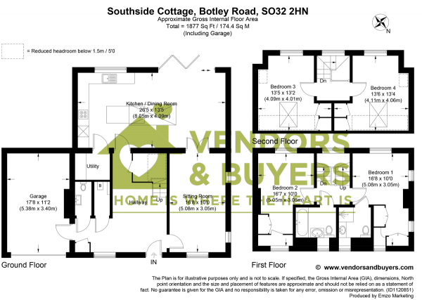 Floor Plan Image for 4 Bedroom Detached House for Sale in Southside Cottage, Botley Road, Shedfield