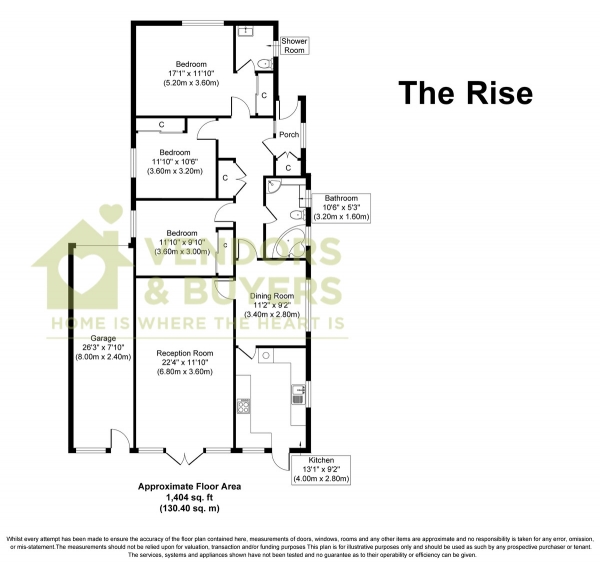 Floor Plan Image for 3 Bedroom Detached Bungalow for Sale in The Rise, Widley