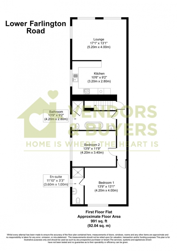 Floor Plan Image for 2 Bedroom Apartment for Sale in Lower Farlington Road, Farlington