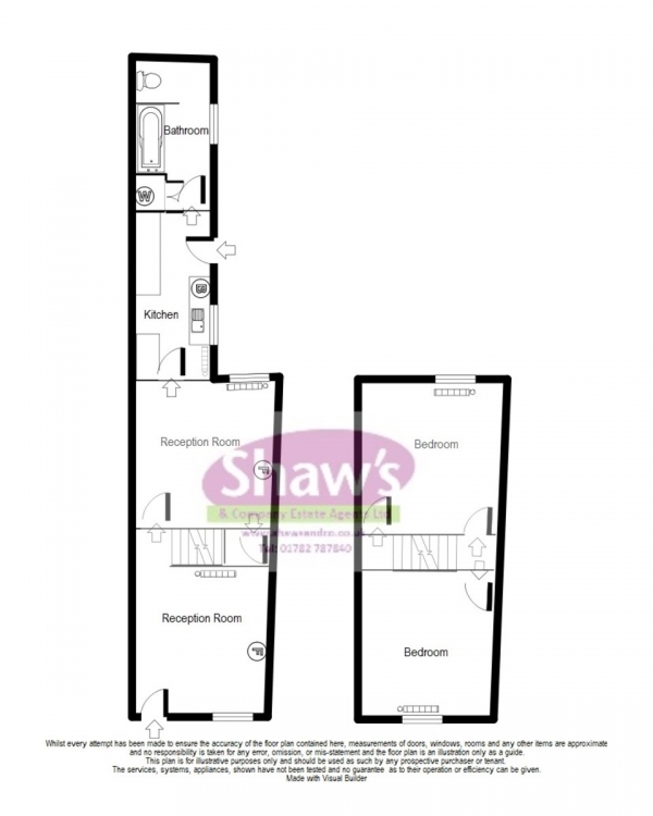 Floor Plan Image for 2 Bedroom Terraced House for Sale in Heathcote Road, Halmer End, Stoke-on-Trent