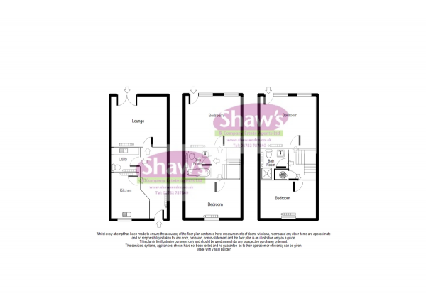 Floor Plan Image for 3 Bedroom End of Terrace House for Sale in The Avenue, Kidsgrove, Stoke-on-Trent