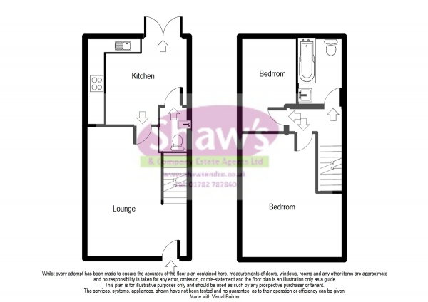 Floor Plan for 2 Bedroom Semi-Detached House for Sale in Church Street, Rookery, Stoke-on-Trent, ST7, 4RS -  &pound140,000
