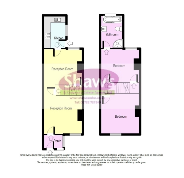 Floor Plan Image for 2 Bedroom Terraced House for Sale in Audley Road, Talke Pits, Stoke-on-Trent