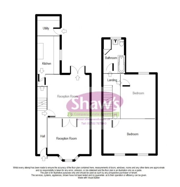 Floor Plan Image for 2 Bedroom Terraced House for Sale in Kidsgrove Road, Goldenhill, Stoke On Trent