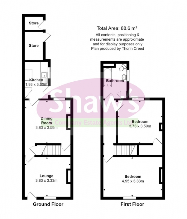 Floor Plan Image for 2 Bedroom Terraced House for Sale in Victoria Street, Chesterton, Newcastle