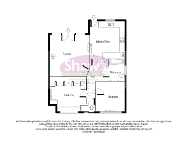 Floor Plan Image for 2 Bedroom Detached Bungalow for Sale in Kinnersley Avenue, Clough Hall, Stoke-on-Trent