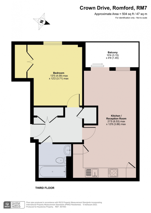 Floor Plan Image for 1 Bedroom Apartment for Sale in Chapel Court, Crown Drive, Romford