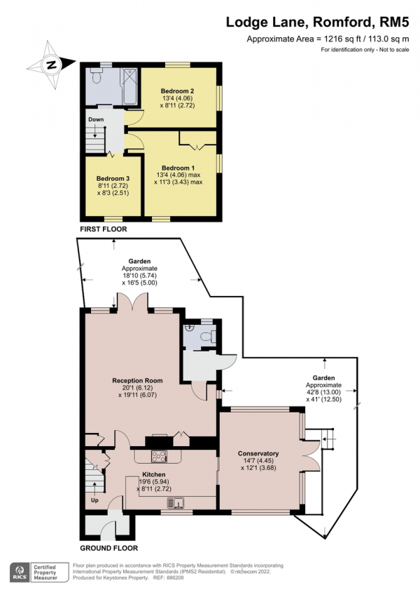 Floor Plan Image for 3 Bedroom End of Terrace House for Sale in Lodge Lane, Romford, RM5