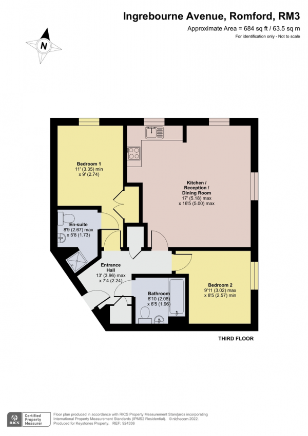 Floor Plan Image for 2 Bedroom Apartment for Sale in Brooks Court, Harold Hill, Romford