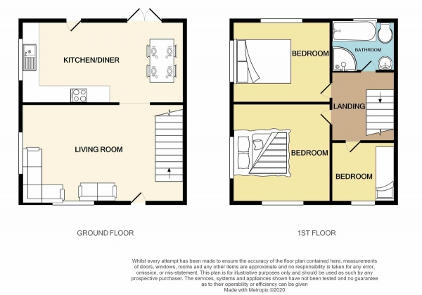 Floor Plan Image for 3 Bedroom End of Terrace House for Sale in Chigwell View, Collier Row, Romford