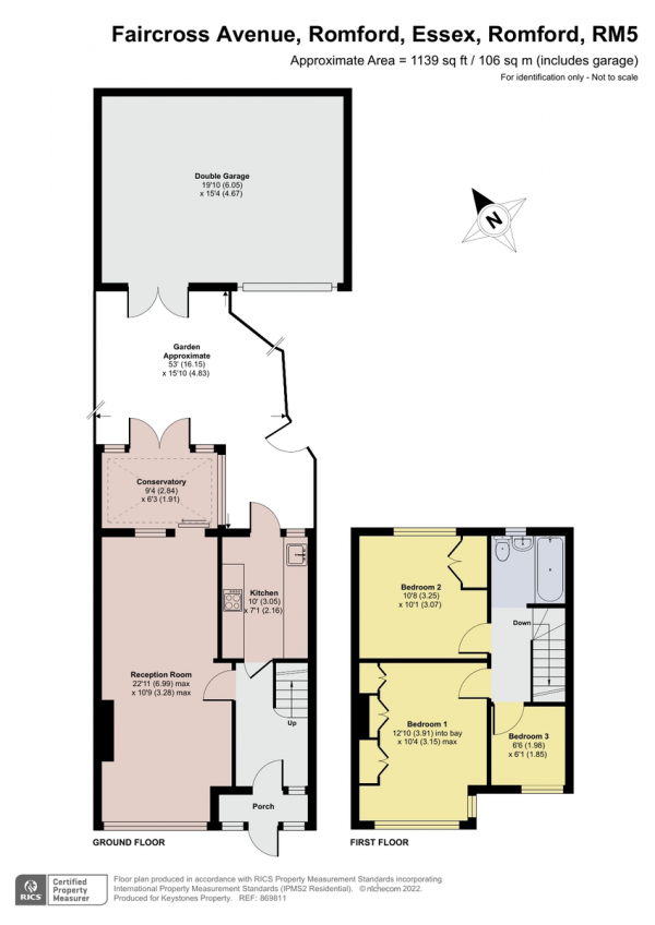 Floor Plan for 3 Bedroom End of Terrace House for Sale in Faircross Avenue, Romford, RM5, RM5, 3SX - Guide Price &pound450,000