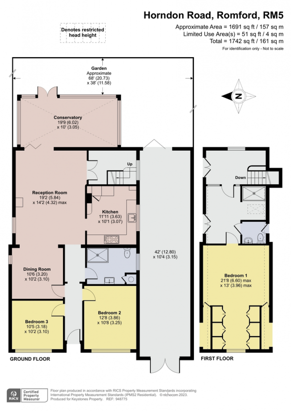 Floor Plan Image for 3 Bedroom Detached House for Sale in Horndon Road, Collier Row, Romford