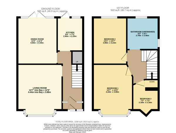 Floor Plan for 3 Bedroom End of Terrace House for Sale in Sheringham Drive, Barking, IG11, IG11, 9AL -  &pound450,000